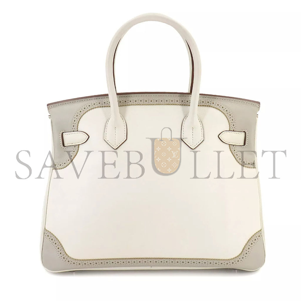 h**mes birkin 35 swift and togo lace series Di*m*nd grey and apricot grey silver buckle h082650ck03 (35*28*18cm)